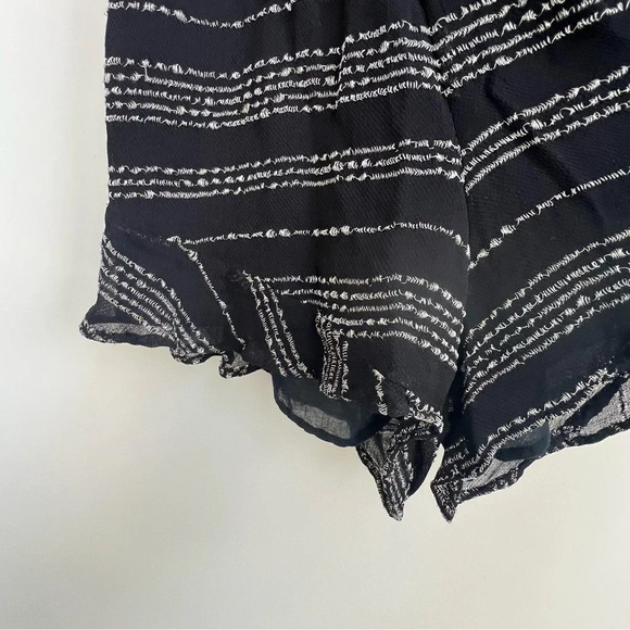 IRO Bing Black silver striped v-neck Cutout sleeveless short romper NWT 36 - Picture 6 of 16